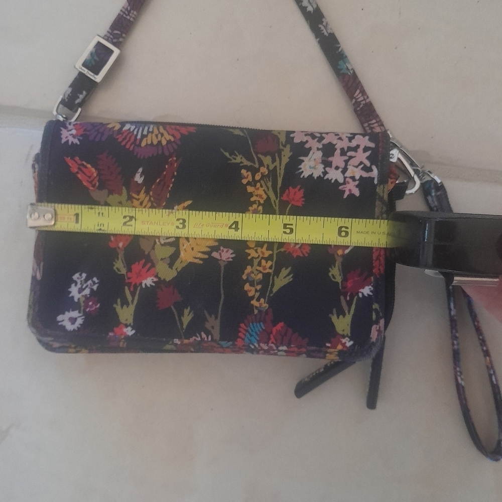 Floral Women's Crossbody Bag, Matching Key Ring (Used), Matching Travel Tag